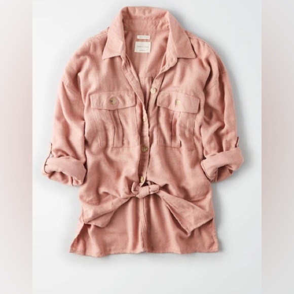 American Eagle Outfitters Tops - American Eagle Utility Shirt- Fawn